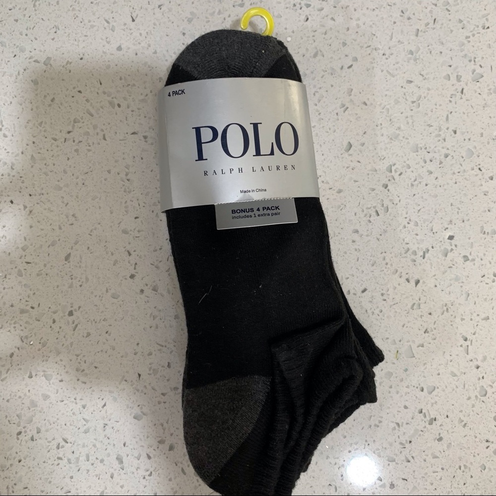 New Men's POLO Ralph Lauren Low Rise Ankle Socks 4 Pack